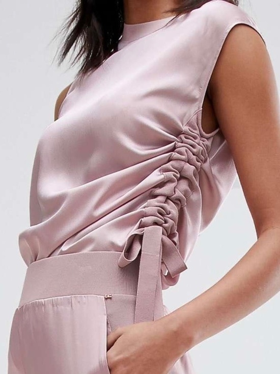 Ted Baker Tops - Like New [Ted Baker] Pink Sleeveless Ruched Knit Silky Blouse Top | 3 · Medium